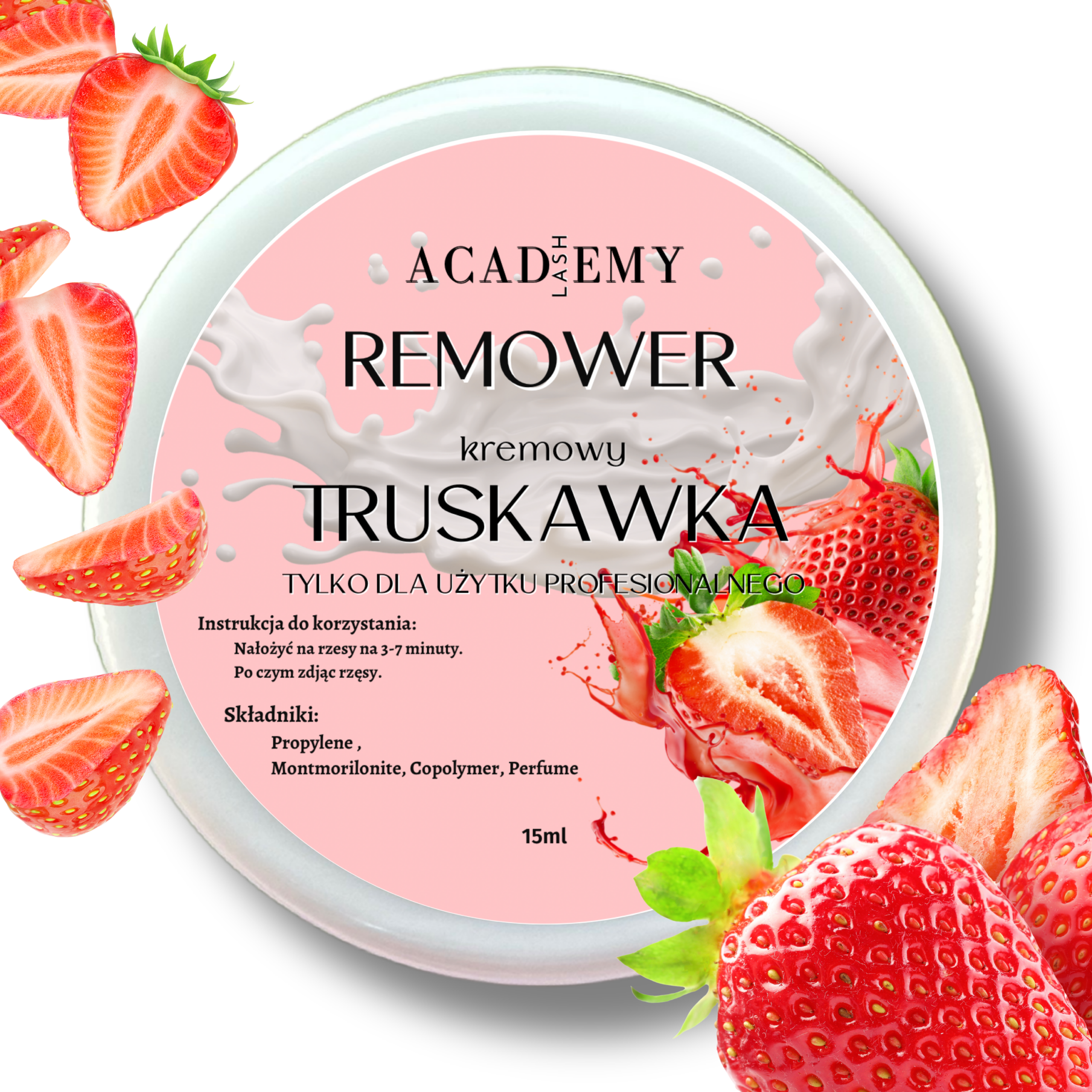 Remower kremowy TRUSKAWKA